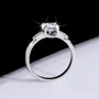 Rundschliff Moissanite Diamantweiß 925er Sterlingsilber Klassisch Verlobungsring