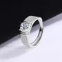 Rundschliff Moissanite Diamantweiß 925er Sterlingsilber Herrenring
