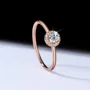Rundschliff Moissanite Diamantweiß Roségold 925er Sterlingsilber Halo Verlobungsring