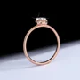 Rundschliff Moissanite Diamantweiß Roségold 925er Sterlingsilber Halo Verlobungsring