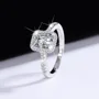 Radiantschliff Moissanite Diamantweiß 925er Sterlingsilber Halo Verlobungsring