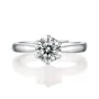 Rundschliff Moissanite Diamantweiß 925er Sterlingsilber Verstellbar Size Solitär-Verlobungsring