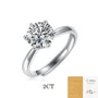 Rundschliff Moissanite Diamantweiß 925er Sterlingsilber Verstellbar Size Solitär-Verlobungsring