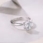 Rundschliff Moissanite Diamantweiß 925er Sterlingsilber Solitär-Verlobungsring