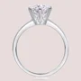 Rundschliff Moissanite Diamantweiß 925er Sterlingsilber Solitär-Verlobungsring