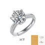 Rundschliff Moissanite Diamantweiß 925er Sterlingsilber Verstellbar Verlobungsring