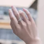 Rundschliff Moissanite Diamantweiß 925er Sterlingsilber Verstellbar Verlobungsring