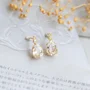 Pear 925er Sterlingsilber Kristallquarz Gelbgold Ohrstecker