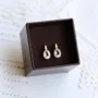 Pear 925er Sterlingsilber Kristallquarz Gelbgold Ohrstecker
