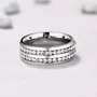 Diamantweiß Rundschliff Titan Steel Herrenring